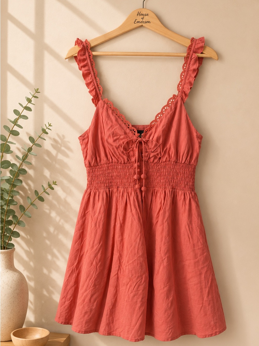 Lumiere Smocked Mini Dress Size M NWT